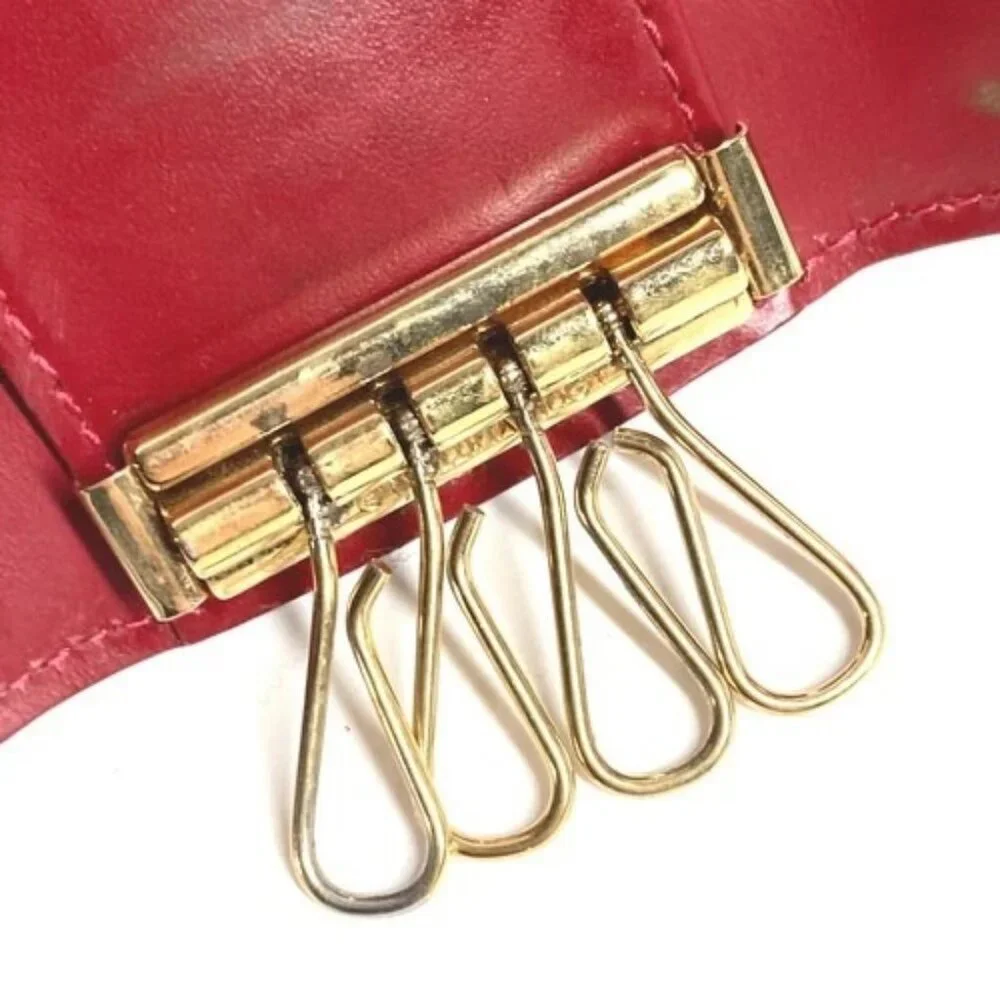 LOUIS VUITTON M91211 MonogramVernis Multicles4 key 4p Key Case Pomdamul Red - Picture 11 of 11